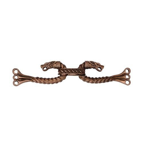 Lord of Battles Medieval Cloak Pin (Made of Bronze) | Viking Celtic Brooch Pin Dragon Design Hook for Cloak Scarf, Shawl | Handmade Cloak Clasp Lost-Wax Cast Bronze
