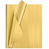 Gold Tissue Paper for Packaging Undemouc 105 Sheets of Gold Wrapping Tissue Paper Bulk for DIY Artworks Flower Decoration (12 x 20 Inch)