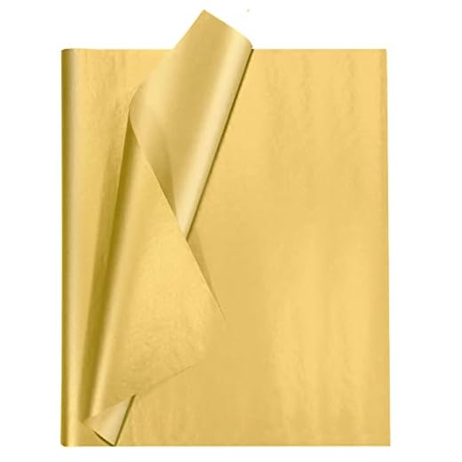 Gold Tissue Paper for Packaging - Undemouc 105 Sheets of Gold Wrapping Tissue Paper Bulk for DIY Artworks Flower Decoration (12 x 20 Inch)