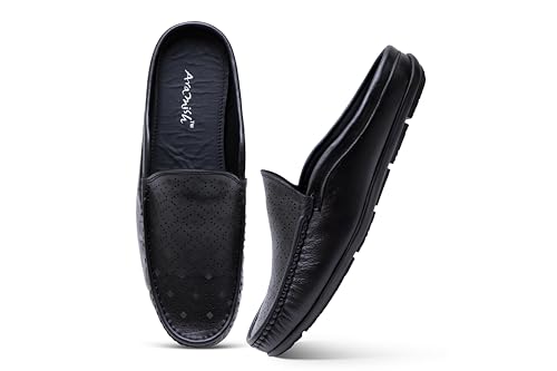 Image of ARAMISH Genuine Leather Loafers Open Back Shoes for Men