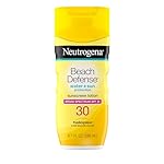 Neutrogena Sunscreen Lotion Beach Defense SPF 30, 6.7 fl oz, Face and Body Sunscreen, Oil Free, Fast Absorbing, Oxybenzone Free Sun Care