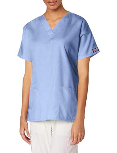 Cherokee 4700 V-Neck 2-Pocket Scrub Top Ciel Blue Medium #TOP3