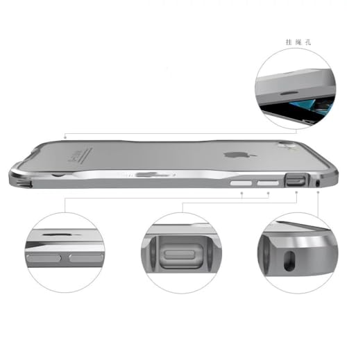 Étui de pare-chocs stéréoscopique iPhone métallique argent durable