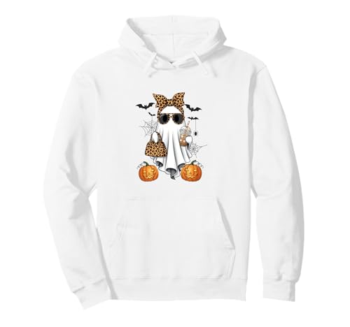 Bougie Fantaisie léopard fantôme Fille café Style Halloween Femme Sweat à Capuche