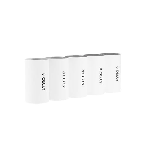 Celly, Papier thermique pour appareil photo pour enfants, conçu pour KIDSCAMPRINT, impression facile, kit avec 5 rouleaux pour photo en noir et blanc