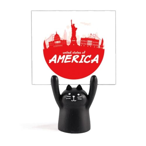 Porte-note et support de mémo chat noir en métal pour décorer et ranger votre bureau