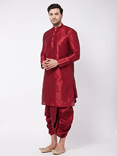 Image of VASTRAMAY Men's Silk Blend Printed Kurta And Dhoti Set Vasmk001Ndtmother