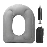 Aufblasbares Toilettensitzkissen, Aufblasbares Sitzkissen mit Handpumpe, Erhöhtes Toilettenkissen Toilettensitzerhöhung Sitzring für Erwachsene Senioren Behinderte