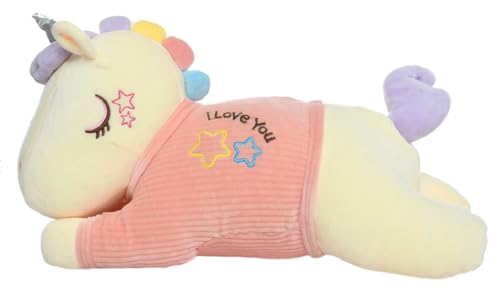Image of Cute Soft Stuffed Sleeping Unicorn Plush Toy Teddy Bear Washable Cuddly Baby Soft Toy For Baby, Kids, Girls And Boys, 35 Cm