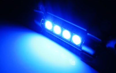 iJDMTOY 4-SMD Error Free 6411 578 LED Bulb Compatible With Car Interior Dome Light or Trunk Area Light, Ultra Blue
