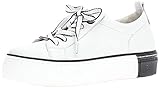 Gabor 43.370 Damen Sneaker,Low-Top Sneaker,Halbschuh,Strassenschuh,Schnürer,Schnürschuh,Sportschuh,Plateau-Sohle,Freizeit,Frauen,weiss/schwarz(Weiß)
