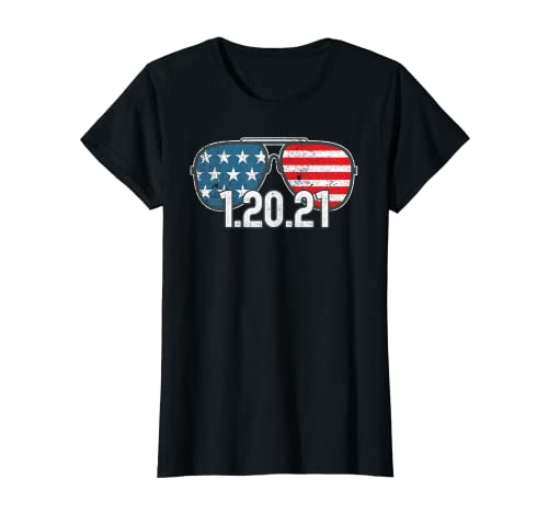 Mujer Biden Harris Inauguration Day Retro Gafas de sol Bandera 1.20.21 Camiseta