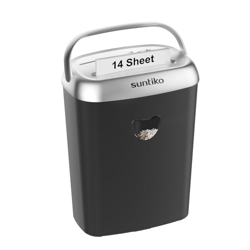 Suntiko 14 Sheet Home Office Cross Cut Shredder Black