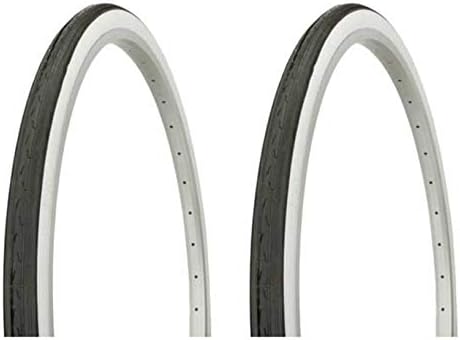 Lowrider Tire Set. 2 Tires. Two Tires Duro 26" x 1 3/8" Black/White Side Wall, Cruiser Bike Tires, Chopper Bike Wheel, Mountain Bike Tires