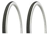 Lowrider Tire Set - Two Duro 26' x 1 3/8' Black/White Side Wall Tires for Cruiser Bike, Chopper Bike Wheel, Mountain Bike
