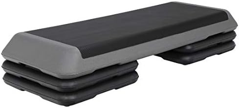 HomGarden 43" Adjustable Aerobic Stepper Workout Step w/ 4 Risers Fitness & Exercise Platform Trainer Stepper