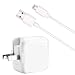 JANX iPad Charger, iPhone Charger, 2.4A 12W USB Wall Portable Travel Plug and 6Feet Lightning Cable for iPhone X/8/8Plus/7/7Plus/6s/6sPlus/6/6Plus/SE/5s/5/5c/iPad 4/Mini/Air/Pro/iPod Bundle Pack