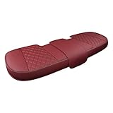 Black Panther Luxury PU Leather Rear Car Seat Cover,Compatible with Most Vehicles, Adjustable Length 49-55'', Diamond Pattern Embroidery (Wine Red)
