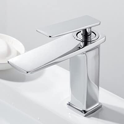 Mitigeur de lavabo de salle de bain laiton chrome eau chaude et froide