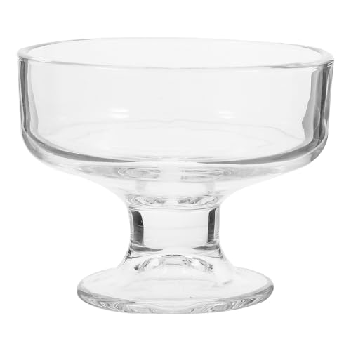 jojofuny Coupe à Glace en Verre sur Pied 250 Ml, Bol à Dessert Transparent Multi-usages, Bol de Yaourt sur Pied pour Maison, Fêtes et Bars, Gobelet...