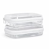 Maple & Lark Bliss Bins - Hard Sided Clear Zipper Case for Storage - Professional-Grade Plastic Clear Zipper Pencil Case, Toiletry Pouch, Travel Organizer, Cosmetic Bag, Toy Storage Bins (2 Pack, XS)