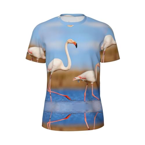 T-shirt de course à pied flamant rose idéal pour gym et running urbain