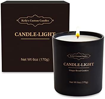 Scented Candles for Men,Ginger Bread Cookie Strong Scented Candles for Men,Home Scented Candle,6 oz Fall Soy Candles,Christmas Birthday Gifts for Men with Matte Black Gift Box.