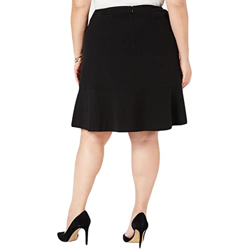 bar III Womens Plus Ruffle-Hem Suit Separate Pencil Skirt Black 22W2