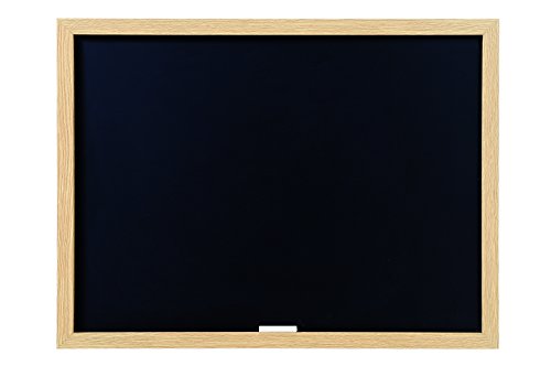 Bi-Office Optimum - Tableau à Craie Noir, 60 x 45 cm, Cadre en MDF Chêne