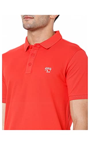 Image of Spykar Men's Slim Fit Polo Neck Half Sleeve Solid Casual T-Shirt