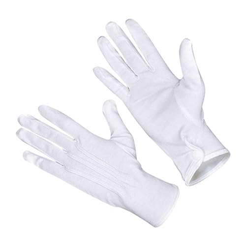 Morain Gants blancs pour adultes pour cérémonie, école, garçons et filles, gants élastiques blancs pour robe, étiquette, performance sur scène, respirants, multicolore, L – vue 5