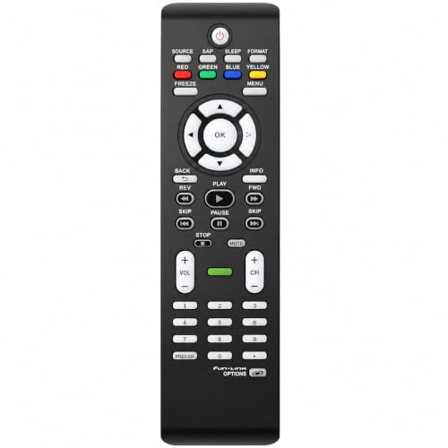 Télécommande de rechange pour TV Magnavox noire sans configuration