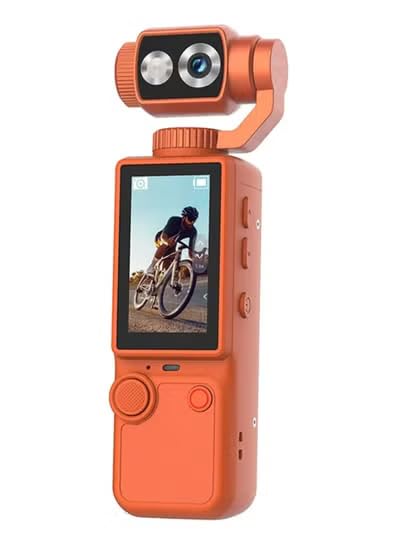 Asleesha 4K Ultra HD Pocket Vlogging Camera with 2.0" Touch Screen | 180° Rotating Gimbal Lens, Mini Action Camera, Handheld Video Stabilizer, For Content Creators-picture-30