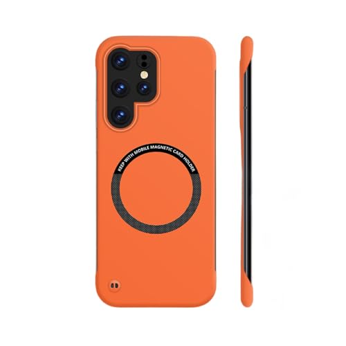 Étui de chargement sans fil magnétique orange pour Samsung S10