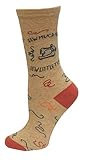 K. Bell Women's Playful Novelty Fashion Crew Socks, Sew Much Fabric (Oatmeal Heather), Shoe Size: 4-10
