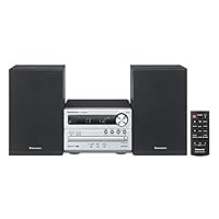 Panasonic SC-PM250EB-S Micro HiFi Compact Stereo System with FM Radio with RDS, 20W Output Power, MP3 & CD Player, USB, Bluetooth, Silver