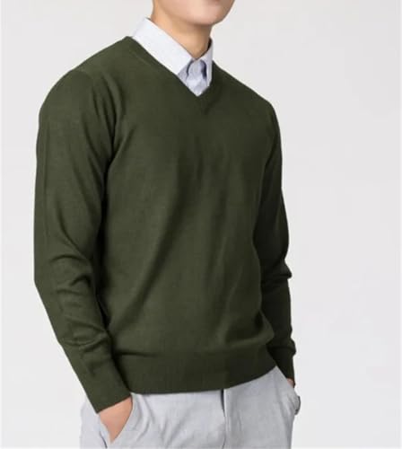 Winter Men's Cashmere Blend Sweater Classic V-Neck Pullover Sweater Business Casual Sweater3