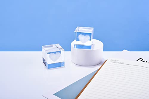 Yoption 3D Love Heart K9 Glass Cloud Paperweight Cube Crystal Laser Engraving Figurines Souvenirs Crafts Decoration Ornaments With Gift Box #TOP3