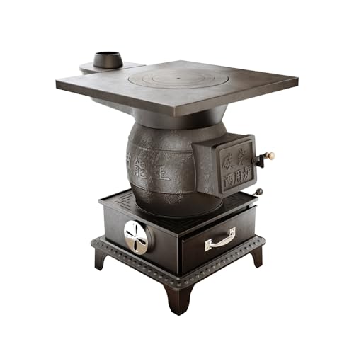 Estufa de Leña, Cocina de Leña, Cocina Sin Humo, Ideal para Tiendas de Campaña, Interiores, Villas, Refugios, Calefacción, Cocina Diaria y Barbacoas(51cm/20in)