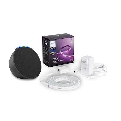 Echo Pop + Philips Lightstrip Base Kit | Charcoal