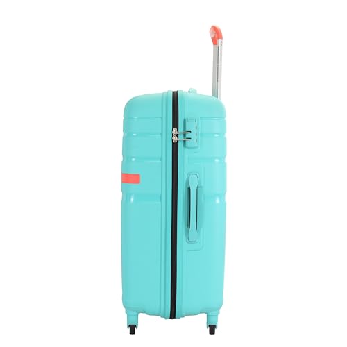 Image of American Tourister Upland Sport 68 CM Medium Checkin Polypropylene (PP) Hard 4 Wheels Spinner Luggage /Suitcase /Trolley Bag for Travel (Pool Blue)