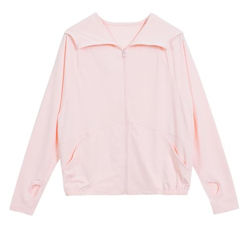 Happy Cherry Kids Sun Protection Lightweight Jacket Hooded Zipper Cooling Shirt Hoodie for Boys Girls