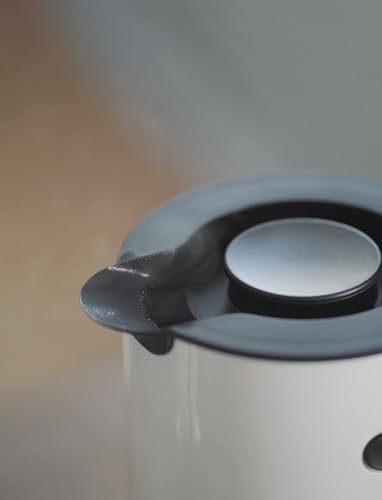 Stelton Wasserkocher EM77 - Elektrischer Kocher, Wasserkessel, Teekanne - Schnell kochend, niedriger Energieverbrauch, entnehmbarer Kalkfilter, Sicherheitsschalter - 1,5 Liter, Weiß, EU-Stecker