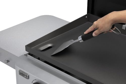 Weber Grillplatten-Schaber, aus Edelstahl, entfernt Fett & Schnutz effektiv, ideal zur Reinigung von Grillplatten/Planchas, Rutschfester Komfortgriff, spühlmaschinenfest - Silber (6781)