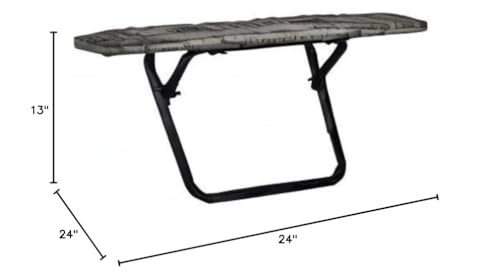 Oakland Living 52 GY Grey Indoor and Outdoor Foldable Wicker Metal Frame and Adjustable Clamps Balcony Table