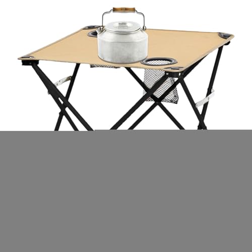Camping Folding Table - Small Folding Table With 2 Cup Holders | Portable Desk Camping Accessory For Outdoor Use | Waterproof Oxford Cloth Tables For Picnic, Beach, Hiking, And Travel Gear