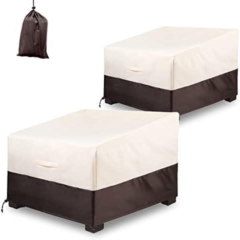 ALSTER Outdoor Chair Covers 2 Pack, Patio Chair Covers(35" L x 40" W x 33" H), Upgraded Oxford Durable and Waterproof Beige Furniture Covers for Lounge Deep Seat, Rain Snow Dust Wind-Proof