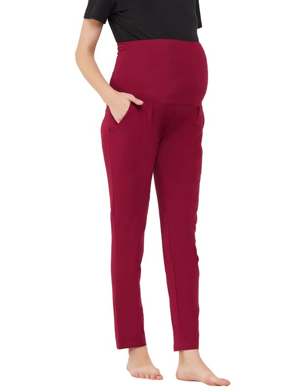 Image of Clovia Women's Cotton Chic Basic Maternity Leggings