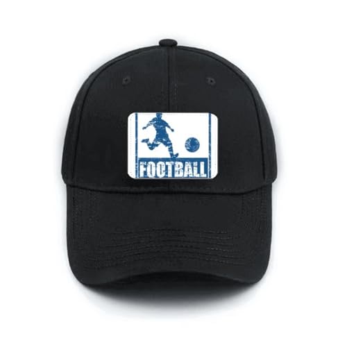 Casquette baseball noire bleue réglable avec visière courbe