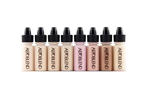 Aeroblend Airbrush Makeup Cosmetic Personal Starter Kit LIGHT / 5 Airbrush Foundation, Bronzer, Highlight, Blush
